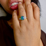 Stunning 14k Gold Australian Black Opal Ring