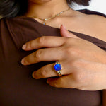 Striking 14K Gold Australian Black Opal Ring