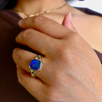 Striking 14K Gold Australian Black Opal Ring