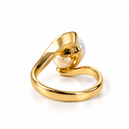 14K Yellow Gold  South Sea Pearl Ring – Contemporary Design