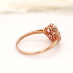 9k Rose Gold Moissenite And Ruby Ring