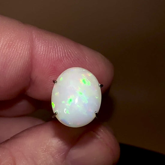 This 2.5ct Coober Pedy Opal features vibrant flashes of green, purple, and red in a directional display of color. A luxurious addition to any collection, this opal captures the natural wonder of opals

Origin- Ethically Mined in Coober Pedy Australia

Opal weight- 2.5ct Coober Pedy Opal- Directional Colour

Size- 11.4 x 9.5 x 4mm

Ready to be set into your custom piece of jewellery.
