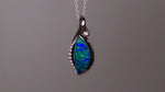Elegant 18k White Gold Australian Boulder Opal Pendant